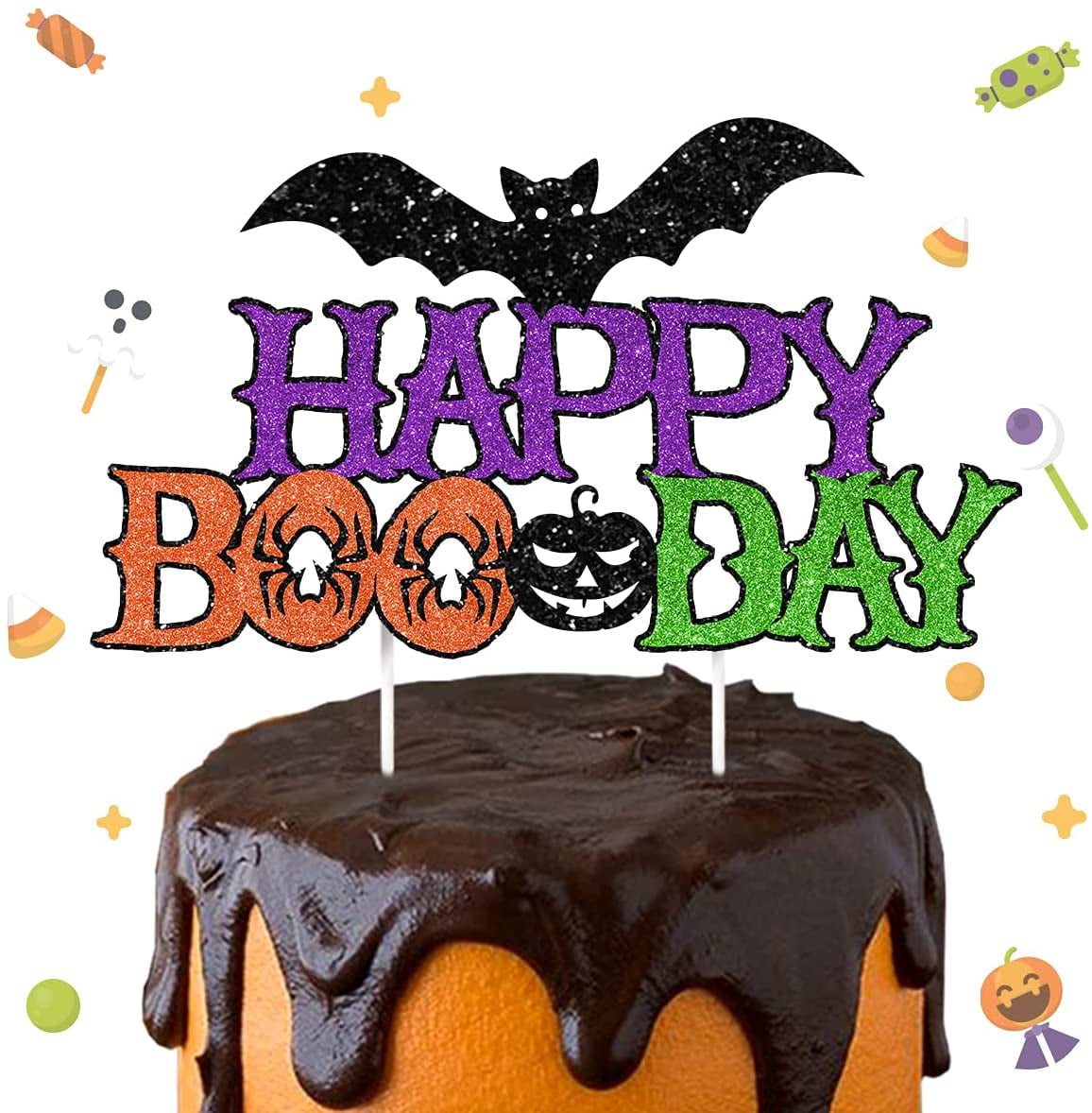 Halloween Birthday Cake Decorations Happy Boo Day Cake Topper for