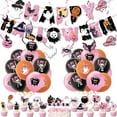 thumbnail image 1 of Halloween Birthday Party Decorations Pink Halloween Theme Birthday Party Supplies Including Banner, Balloons, Cake Toppers. Halloween Scary Theme Baby Shower, Kids Halloween Birthday Party, 1 of 6