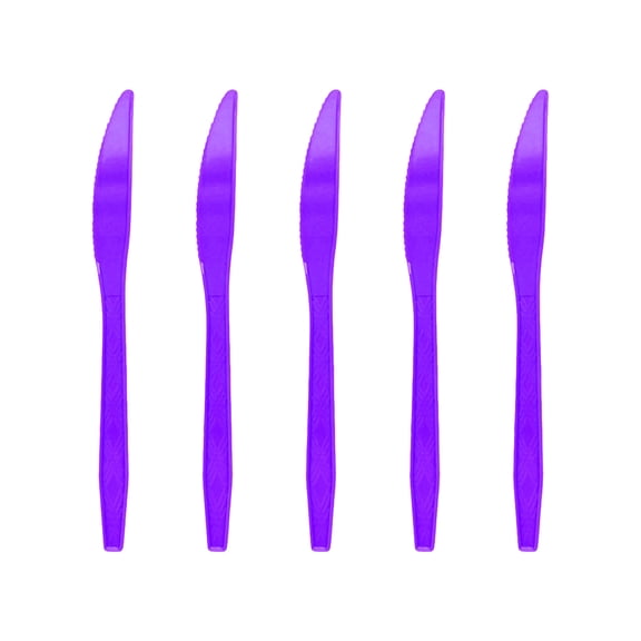 Halloween Birthday Party Decorations, Purple Plastic Knives, 8 In, Web Themed, Party Supplies, Birthday Party, Halloween Party, Cutlery Set, 10 Pc