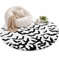 Halloween Black Area Rug 6', Bat Soft Mat Non-Slip Silicone Backing ...