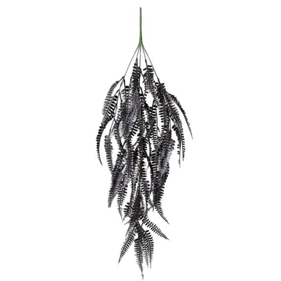 Halloween Black Artificial Eucalyptus Wall Hanging Stem Faux Floral Spooky Home Decor Creepy for Door Mantel Party Indoor, Black #4, 31.5in, 2 pcs