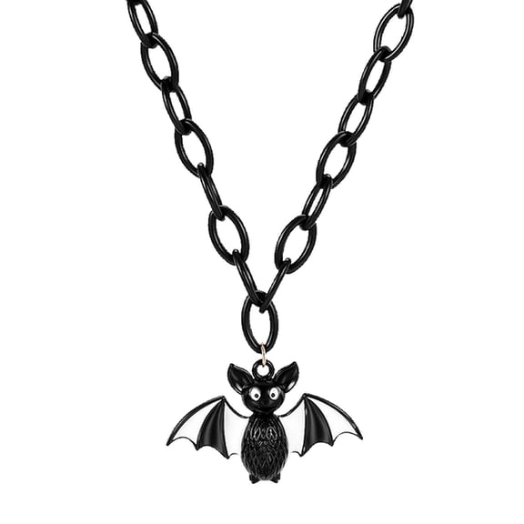 Halloween Black Bat Necklace, Gothic Style, Unisex, Festive Accessory, Unique Gift for Holiday/Carnival