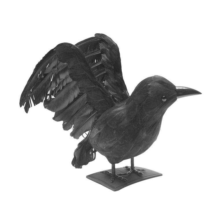 XL Black Bird Lifesize Hunting Crow Decoy Raven Halloween Accessory Movie Prop XL Black Bird Lifesize Hunting Crow Decoy Raven Halloween Accessory Movie Prop