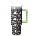 thumbnail image 1 of Halloween Black Cat 30 Oz Tumbler with Handle and Straw, Spooky Cute Stainless Steel Cup, Holiday Gift Mug, 1 of 5