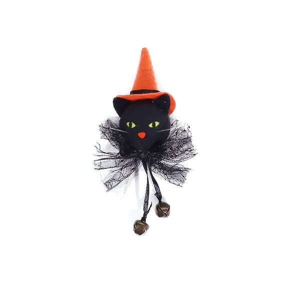Halloween Black Cat Bell Pendant Decor – Cute Spooky Hanging Ornament with Lanyard for Bags, Keys & Party Supplies