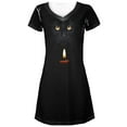 thumbnail image 1 of Halloween Black Cat By Candle Light Juniors V-Neck Beach Cover-Up Dress, 1 of 2