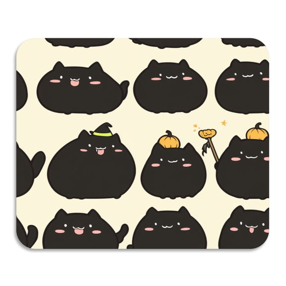 Halloween Black Cat Diatomaceous Earth Water Absorbent Mat, Anti-Slip Rubber Backing, 19.7" x 15.7"