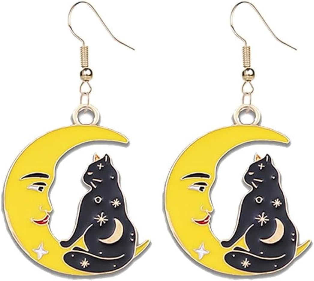 ROSTIVO Cat Earrings For Women - Lightweight Acrylic Cute Animal Earrings