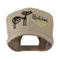 thumbnail image 1 of Halloween Black Cat Embroidered Cap - Khaki OSFM, 1 of 5