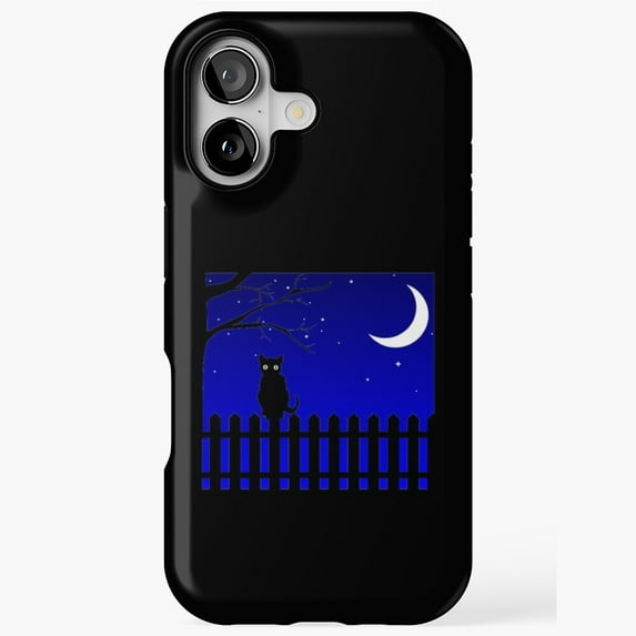 Halloween Black Cat Fence Design Compatible Phone Case for iPhone 11–17 Pro Max