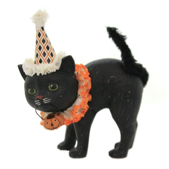 Halloween Black Cat Figurine Polyresin Trick Or Treat Clown Td9517 Standing