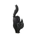 thumbnail image 1 of Halloween Black Cat Figurine - Resin Spooky Cat Statue with Fangs and Puffy Tail for Home Shelf Mantel Office Fall Holiday Decor Gift, 1 of 4