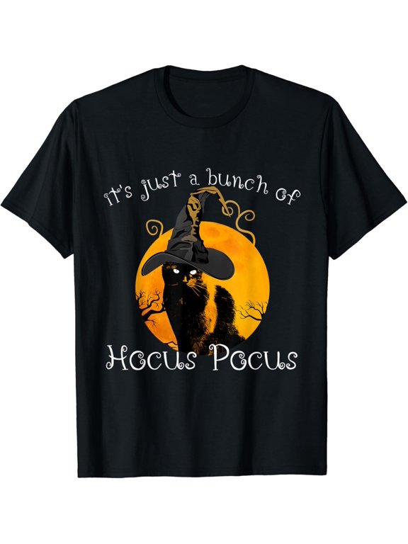 Halloween Black Cat Moon Costume Bunch Of Hocus Pocus Holiday T-Shirt, Size S-5XL