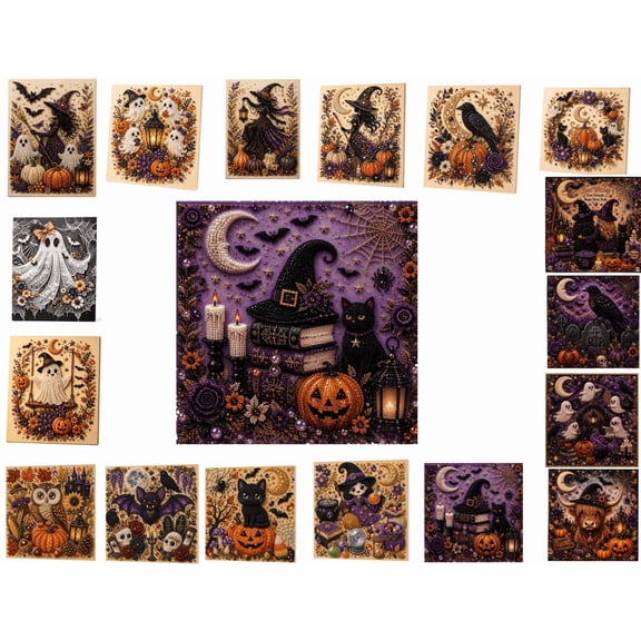Halloween Black Cat Pearl Art Diy Kit Diamond Art Spooky Cute 3d Diamond Crafts Diy Fall Home Decor Wall Art Halloween Home Wall Decor, Fall Diy Gift for Adults & Kids