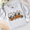 thumbnail image 1 of Halloween Black Cat Sweatshirt Vintage Pumpkin Jack-o-lantern Sweater Spooky Season,Ash Grey Color,Size 3XL, 1 of 5