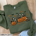 thumbnail image 1 of Halloween Black Cat Sweatshirt Vintage Pumpkin Jack-o-lantern Sweater Spooky Season, 1 of 5