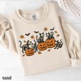 thumbnail image 1 of Halloween Black Cat Sweatshirt Vintage Pumpkin Jack-o-lantern Sweater Spooky Season, 1 of 5