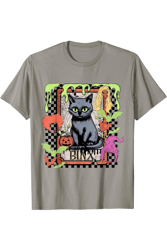 Halloween Black Cat Witch Binx Holiday T-Shirt, Size S-5XL