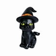 thumbnail image 1 of Halloween Black Cat with Witch Hat Figurine, Cute Resin Black Cat Statue, Witch Cat Tabletop Decoration for Shelf, Desk, Mantel, Halloween Party Home Decor Gift, 1 of 6