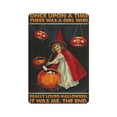 thumbnail image 1 of Halloween Black Cat Witch Painting Wall Art Nordic tin signs And Prints Wall Pictures for Living Room Decoration ,Retro style, farmhouse decoration, bar,garage, tin sign 8x 12 inches, 1 of 6