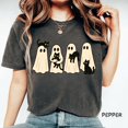 thumbnail image 1 of Halloween Black Cat and Ghost T-Shirt, Spooky Cute Tee, Cat Lover Gift, Halloween Ghost T-shirt, Spooky Season Cat Tee TH100614, 1 of 5