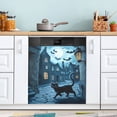 thumbnail image 1 of Halloween Black Cat and Moon Dishwasher Magnet Cover for Washers Fridge Panel Decal 23"W x 26"H Inch, 1 of 6