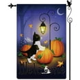 thumbnail image 1 of Halloween Black Cats Garden Flag Ghost Pumpkin Garden Flag Moon Light Vertical Double Sided Rustic Farmland Burlap Yard Lawn Outdoor Decor 12.5x18, 1 of 4