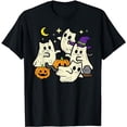 thumbnail image 1 of Halloween Black Cats Ghosts Costume Women Girls Kids Toddler T-Shirt, 1 of 5