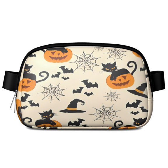 Halloween Black Cats and Pumpkins Cute Fanny Packs for Women,Travel Waterproof Crossbody Fanny Bags Waist Purse for Women Anti Theft Adjustable Strap for Running Travel Cycling