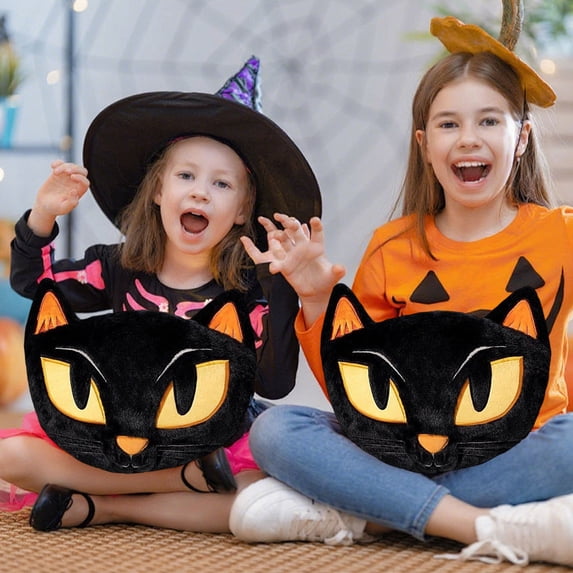 Halloween Black Cats Shaped Throw Pillow Designed As A Decorative Pillow for Halloween Decorations for Home Bedroom Sofa Decoration