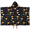thumbnail image 1 of Halloween Black Colorful Ghosts and Pumpkins Hooded Bath Towel，60"x35" for Ages 3 To 12 Kids, Quick Dry Lightweight Soft Microfiber Hood Beach Towel Cover Up for Kids, 1 of 7
