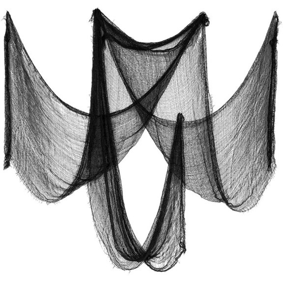 Halloween Black Creepy Cloth Spooky Fabric Cloth for Haunted House Creepy and Spooky Halloween Decorations for Party Outdoor Or Indoor, Black 40S