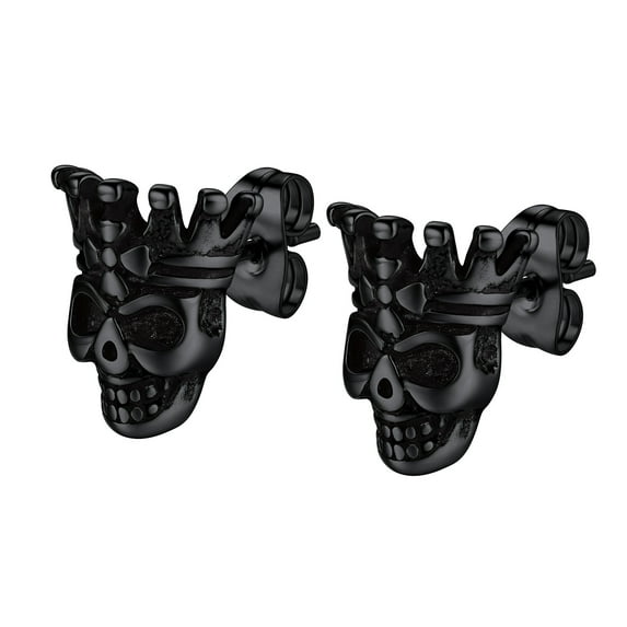Halloween Black Earrings for Men/Women Scorpion/Teeth/Sunlight/Beetle/Crown Skull/Smiling Skeleton Crown Hypoallergenic Stud Earrings Jewelry for Gift Clearance