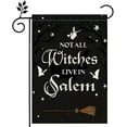 thumbnail image 1 of Halloween Black Garden Flag Double-side 12x18 inc Burlap No Trespassing Not All Witches Live In Salem Home Outdoor Yard Flag -B, 1 of 2