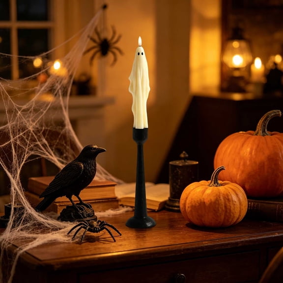 Halloween Black Ghost Candle Spooky Ghost Candles for Dining Table Party Bedroom