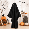 thumbnail image 1 of Halloween Black Ghost Costume Cloak for Spooky Party Cosplay Trick or Treat Dress Up, 1 of 5
