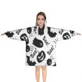 thumbnail image 1 of Halloween Black Ghosts Bats and Pumpkins Blanket Hoodies for Kids 6-13YR Oversize Wearable Blanket Hoodies for Boys Girls Teens, 1 of 7