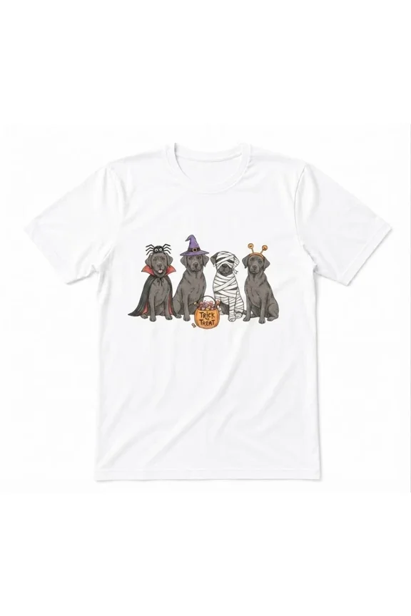 Halloween Black Lab Fall Labrador Retriever Graphic T-Shirt Unisex S-5XL Hot Trending Shirt Birthday Gift