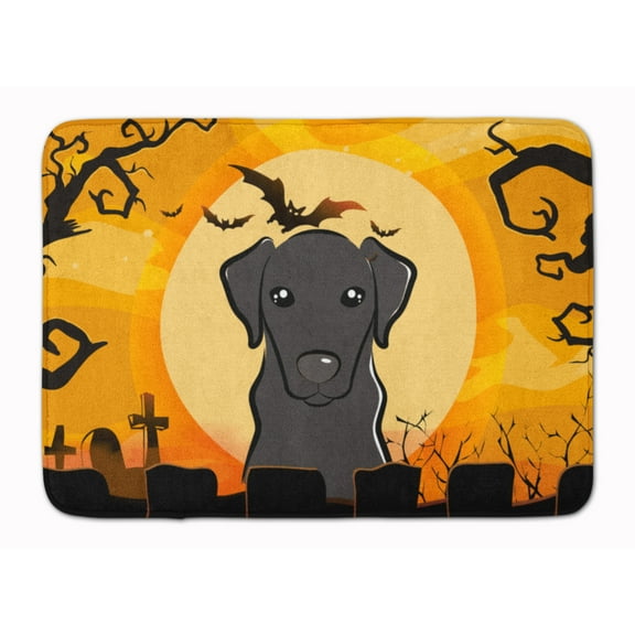 Halloween Black Labrador Machine Washable Memory Foam Mat