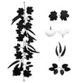 thumbnail image 1 of Halloween Black Maple Leaf Decor, Realistic Artificial Leaf Garland, Gothic Hanging Foliage Accent, Door Mantel Wall Party Display, Spooky Seasonal Holiday Decoration, 1 of 9