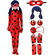 GOYOMA Halloween Black Polka Dot Jumpsuit Ladybug Costume Suits With accessories
