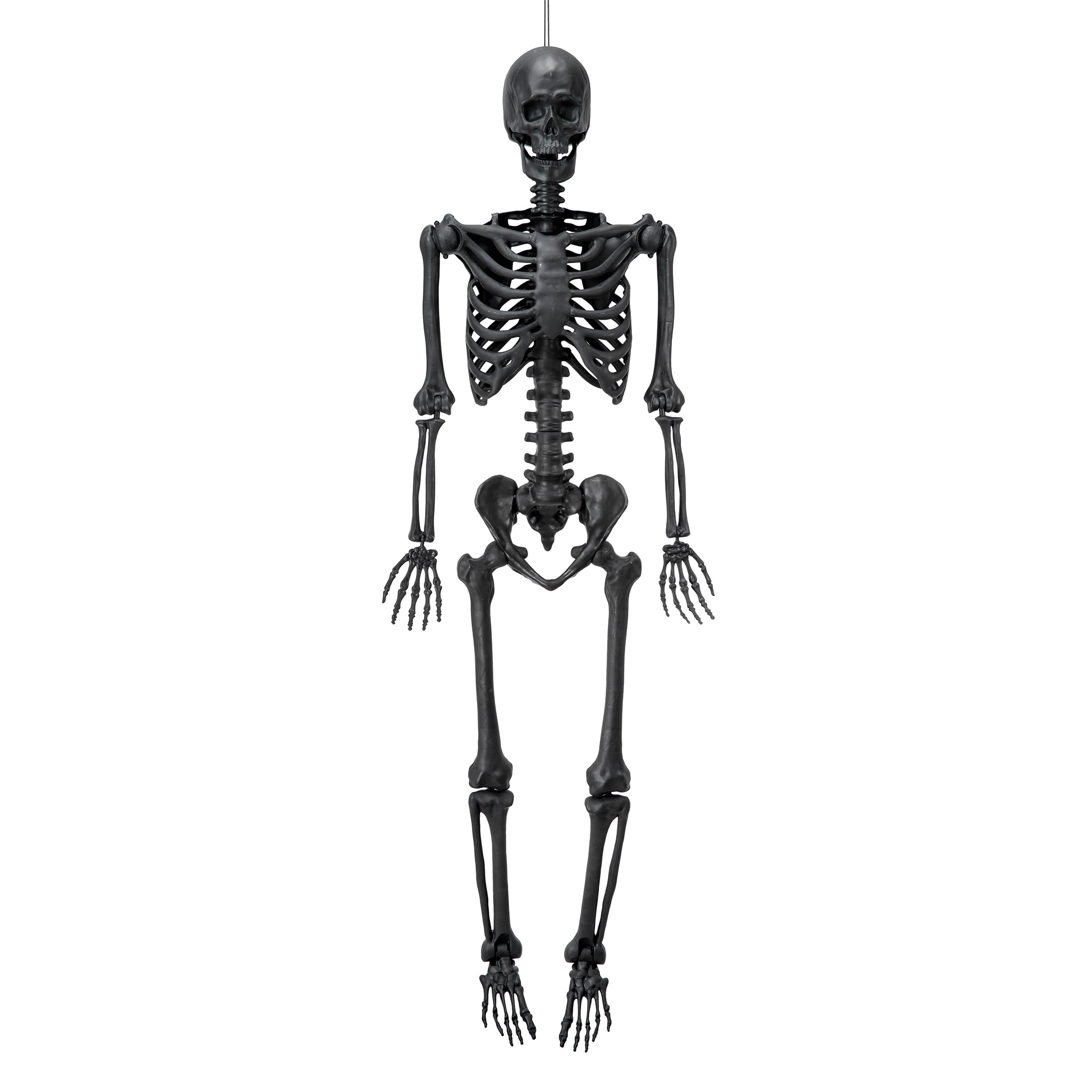 Halloween Black Posable Hanging Skeleton Decoration, 5 ft, by Way To Celebrate