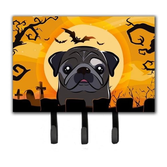Halloween Black Pug Leash & Key Holder