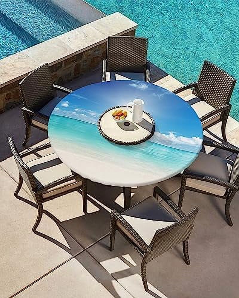 Halloween Black Round Tablecloths with Elastic Edged Pumpkin Ghost Face