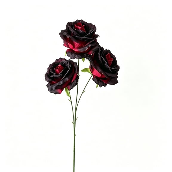 Halloween Black Series Artificial Flowers Dark Gothic Fake Rose Eucalyptu Hydrangea Twig Stems For Vase Table Party Scene Decor