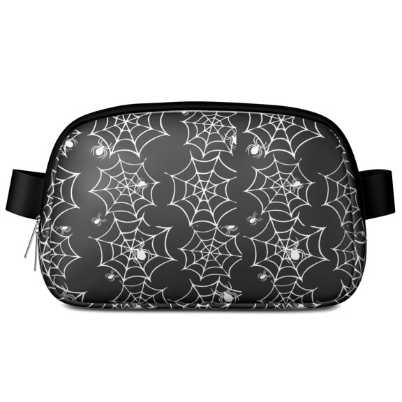 Halloween Black and White Spider Webs and Spiders Cute Fanny Packs for Women,Travel Waterproof Crossbody Fanny Bags Waist Purse for Women Anti Theft Adjustable Strap for Running Travel Cycling