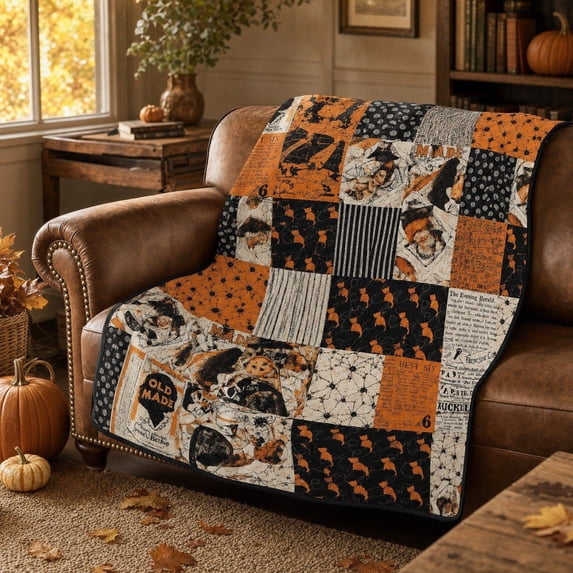 Halloween Blanket 39.4x27.6in Cozy Soft Throw Halloween Patterned for Sofa Nap by OVFUIZ