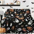 thumbnail image 1 of Halloween Blanket, Black Pumpkin Skull Ghost Blanket, Goth Style Blanket Throw, Flannel Soft Warm and Comfortable Blanket, Suitable for Sofa and Chair 50x60inch, 1 of 6