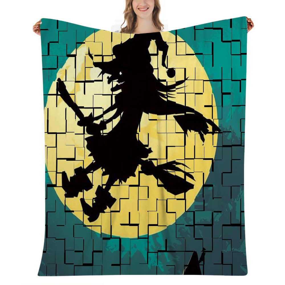 Halloween BlanketFairy Tale Blanket for Bedroom Aesthetic,Rich Colors
