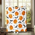 thumbnail image 1 of Halloween Blanket: Fuzzy Happy Jack O'Lantern Pumpkins and Black Bat Print on Velvet Fleece for Sofa Bed Couch Chair Dorm L, 1 of 8
